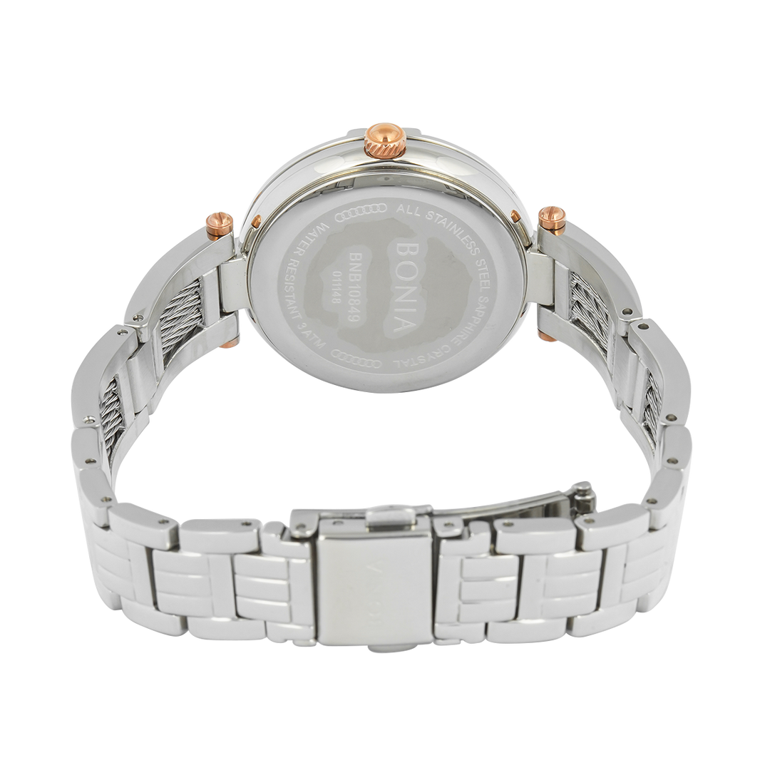 Jam Tangan BONIA Elegance B10849-2617S Women Silver Dial Stainless Steel Band