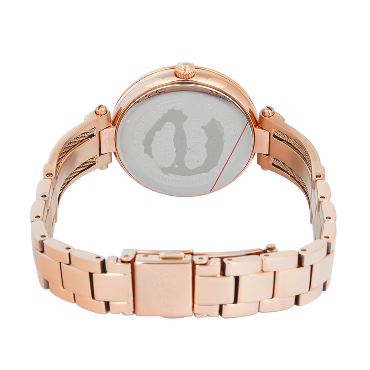 Jam Tangan BONIA B10850-2567S Women Gold Dial Rose Gold Stainless Steel Strap