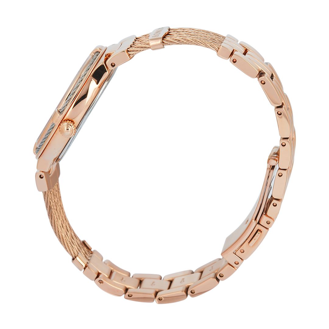 Jam Tangan BONIA B10851-2517 Women Silver Dial Rose Gold Stainless Steel Strap
