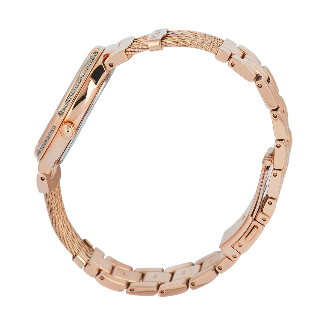 Jam Tangan BONIA B10851-2567 Women Red Dial Rose Gold Stainless Steel Strap