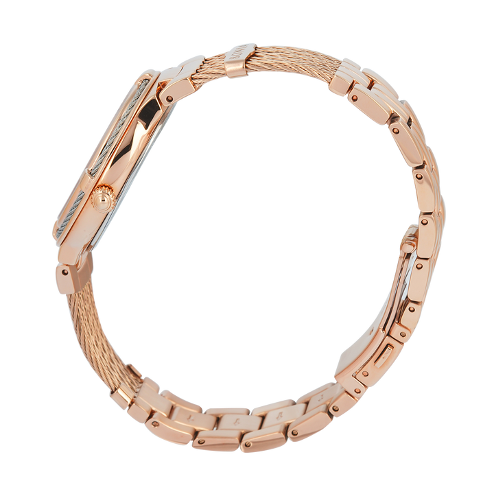 Jam Tangan BONIA B10851-2567 Women Red Dial Rose Gold Stainless Steel Strap