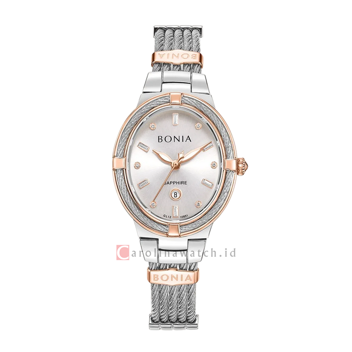 Jam Tangan BONIA B10851-2617 Women Silver Dial Stainless Steel Strap