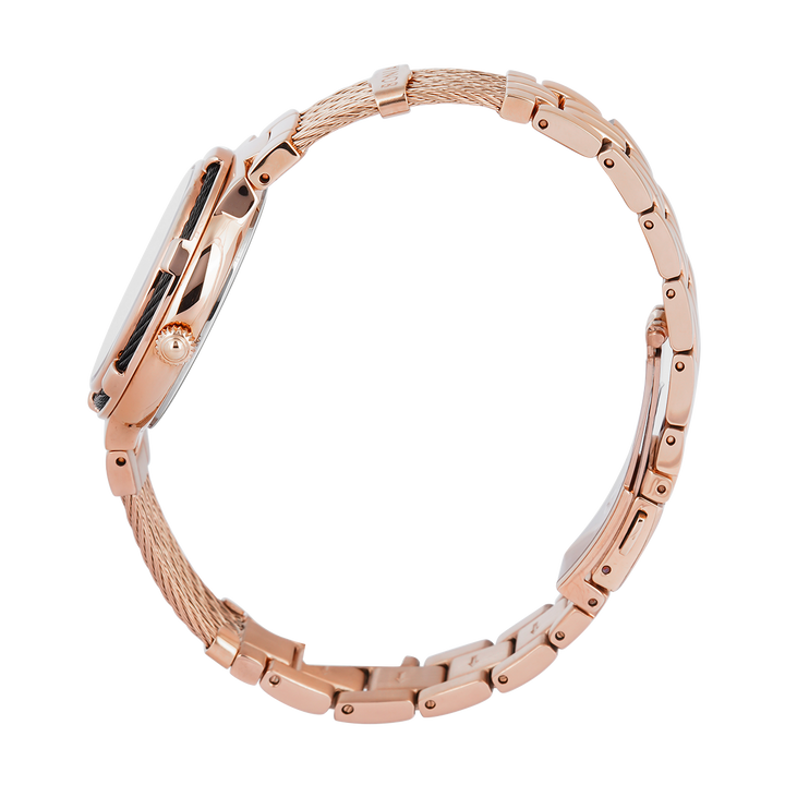 Jam Tangan BONIA B10852-2537 Women Black Dial Rose Gold Stainless Steel Strap
