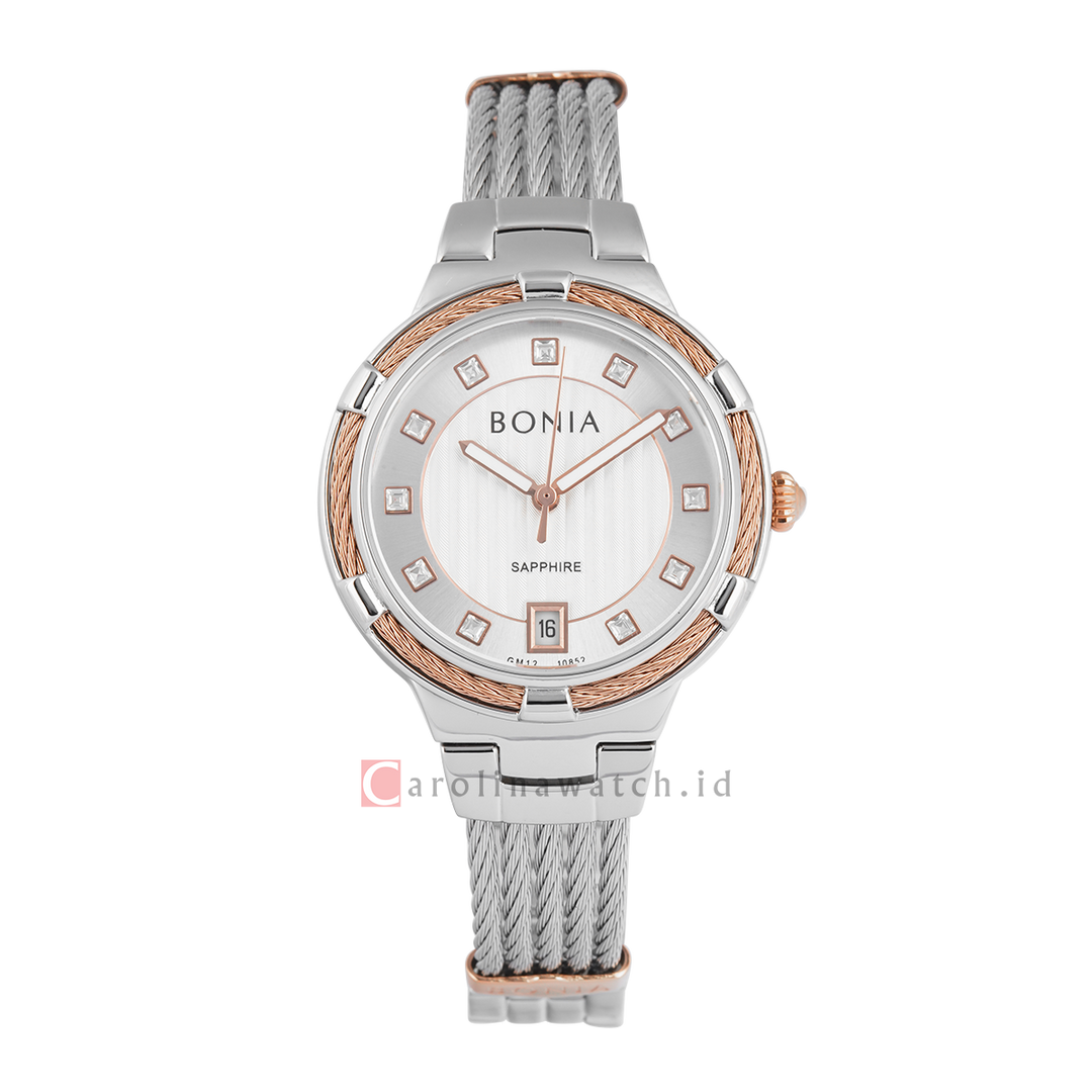 Jam Tangan BONIA B10852-2617 Women Silver Dial Stainless Steel Strap