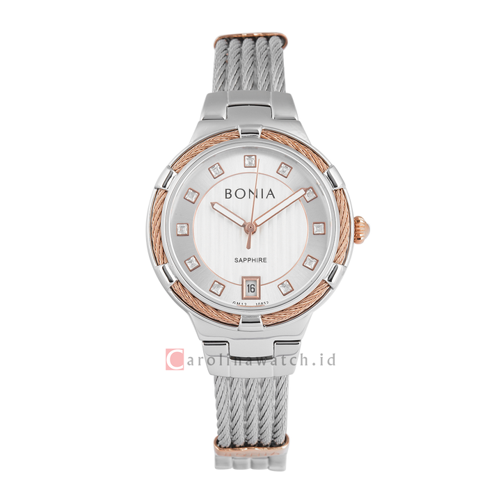 Jam Tangan BONIA B10852-2617 Women Silver Dial Stainless Steel Strap