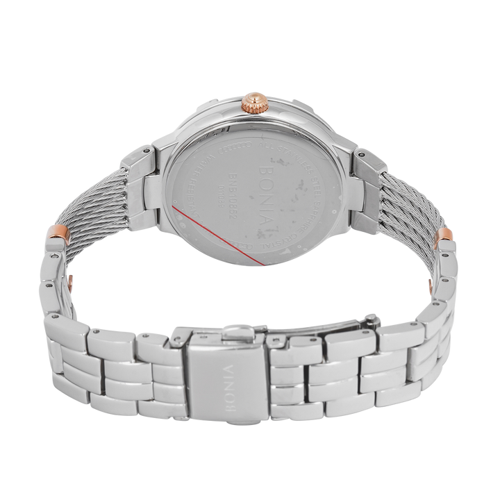 Jam Tangan BONIA B10852-2617 Women Silver Dial Stainless Steel Strap