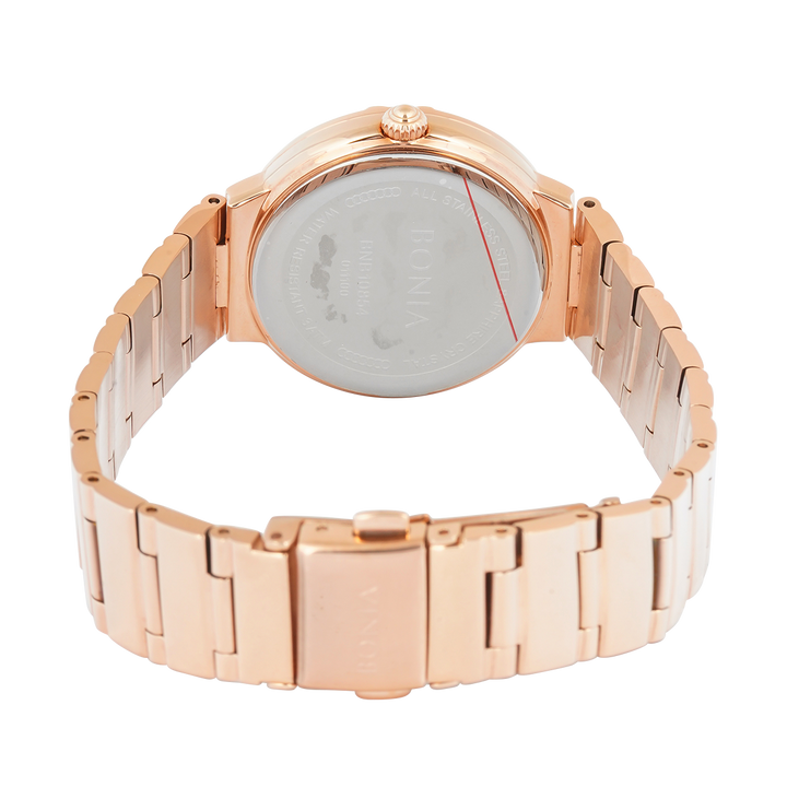 Jam Tangan BONIA Elegance B10854-2517S Women Silver Dial Rose Gold Stainless Steel Strap