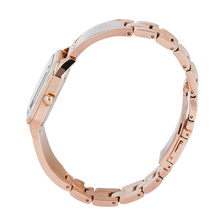Jam Tangan BONIA B10859-2517 Women Silver Dial Rose Gold Stainless Steel Strap