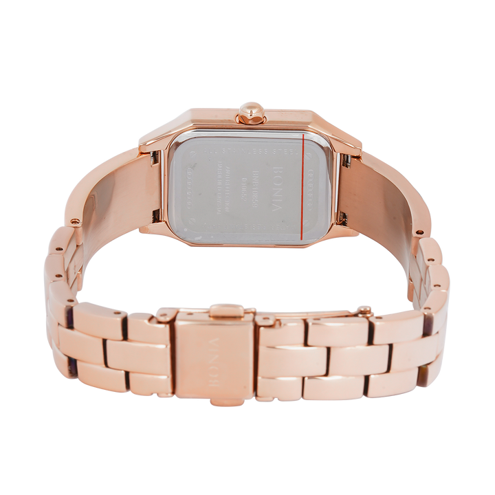 Jam Tangan BONIA B10859-2517 Women Silver Dial Rose Gold Stainless Steel Strap