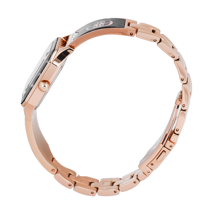 Jam Tangan BONIA B10859-2537 Women Black Dial Rose Gold Stainless Steel Strap