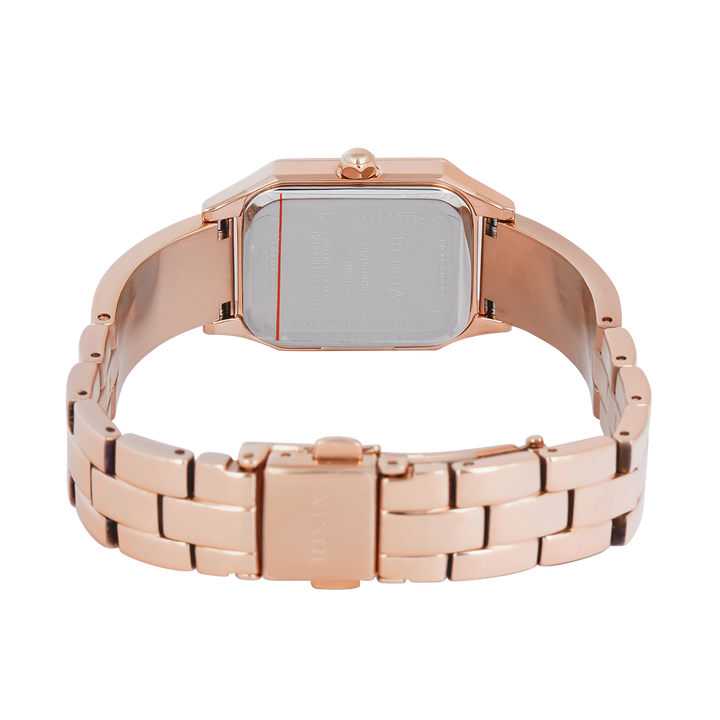 Jam Tangan BONIA B10859-2547 Women Analog Dial Rose Gold Stainless Steel Strap