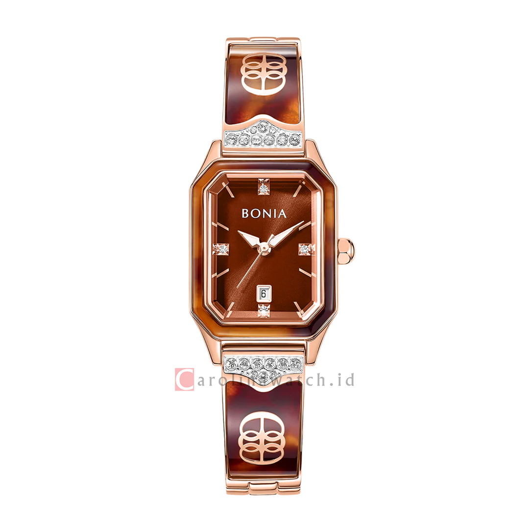 Jam Tangan BONIA B10859-2547 Women Analog Dial Rose Gold Stainless Steel Strap