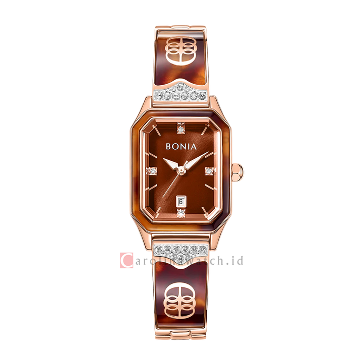 Jam Tangan BONIA B10859-2547 Women Analog Dial Rose Gold Stainless Steel Strap