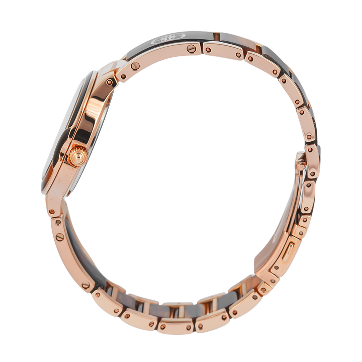 Jam Tangan BONIA Elegance B10860-2545 Women Brown Dial Dual Tone Stainless Steel Strap