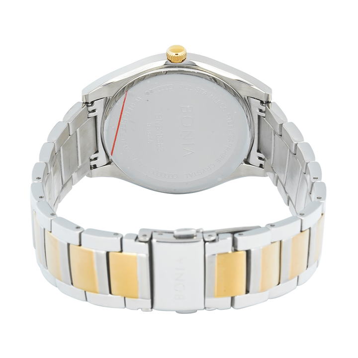 Jam Tangan BONIA B10863-1112 Men Silver Dial Dual Tone Stainless Steel Strap