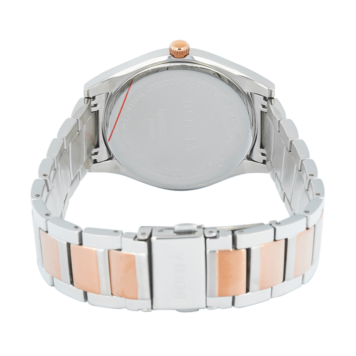 Jam Tangan BONIA B10863-1612 Men Silver Dial Dual Tone Stainless Steel Strap