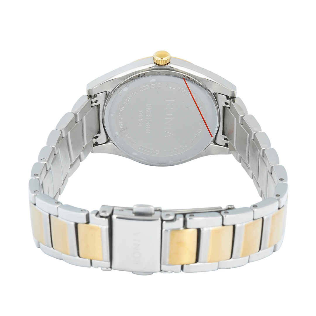 Jam Tangan BONIA B10863-2112 Women Silver Dial Dual Tone Stainless Steel Strap