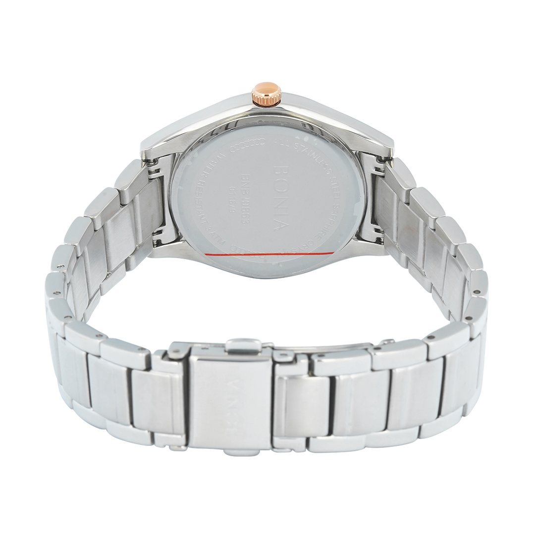 Jam Tangan BONIA B10863-2332 Women Black Dial Stainless Steel Strap