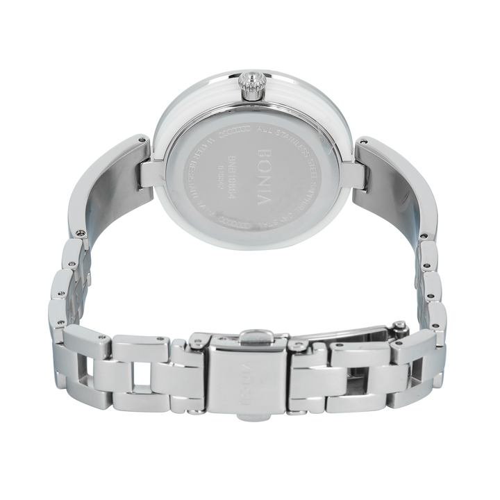 Jam Tangan BONIA Elegance B10864-2317S Women White Dial Stainless Steel Strap
