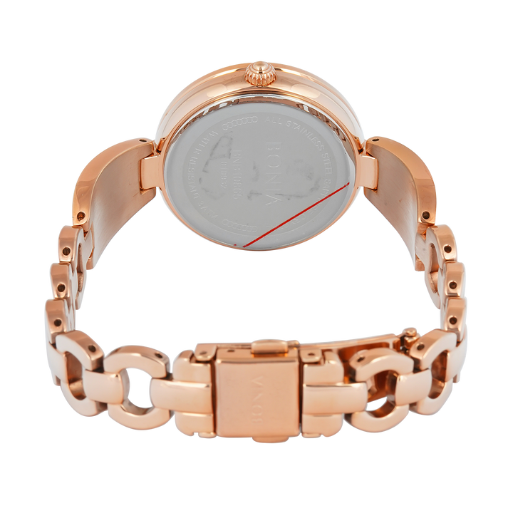 Jam Tangan BONIA Elegance B10865-2537S Women Black Dial Dual Tone Stainless Steel Strap