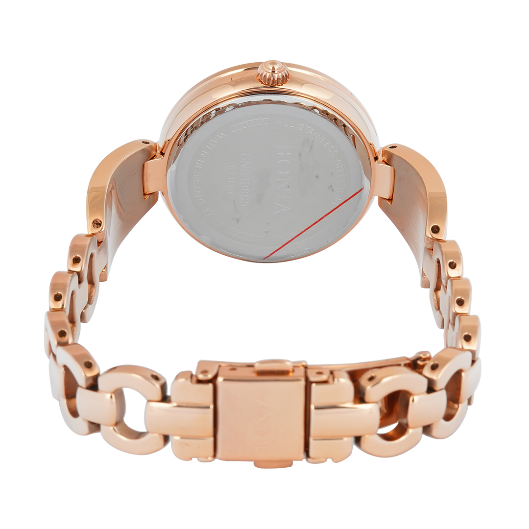 Jam Tangan BONIA Elegance B10865-2567S Women Red Dial Dual Tone Stainless Steel Strap