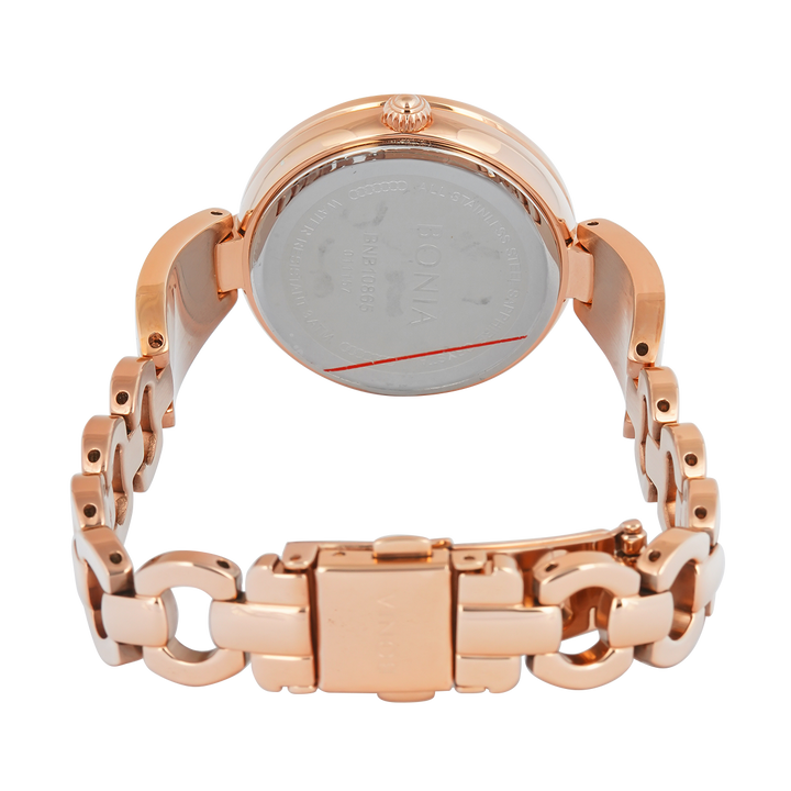 Jam Tangan BONIA Elegance B10865-2577S Women Rose Gold Dial Dual Tone Stainless Steel Strap