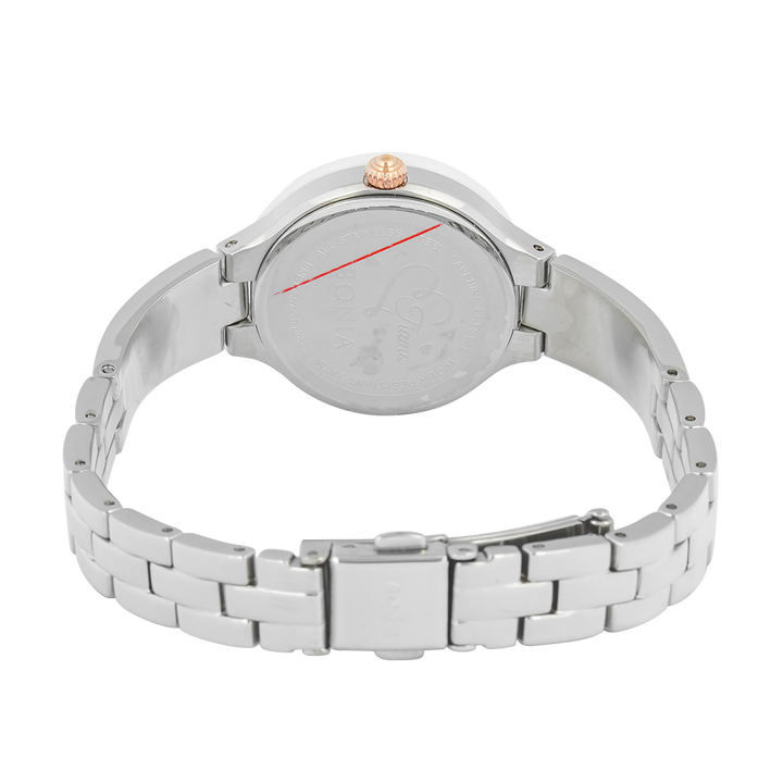 Jam Tangan BONIA B10867-2357 Women Tiamo White Mother of Pearl Dial Stainless Steel Strap