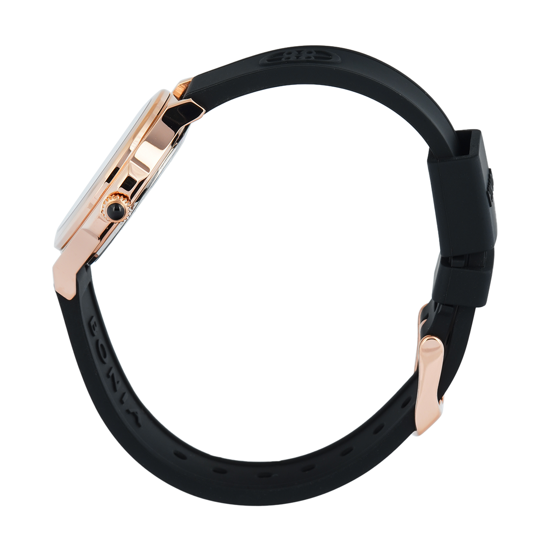 Jam Tangan BONIA La Luna B10868-2532 Women Black Dial Black Rubber Strap
