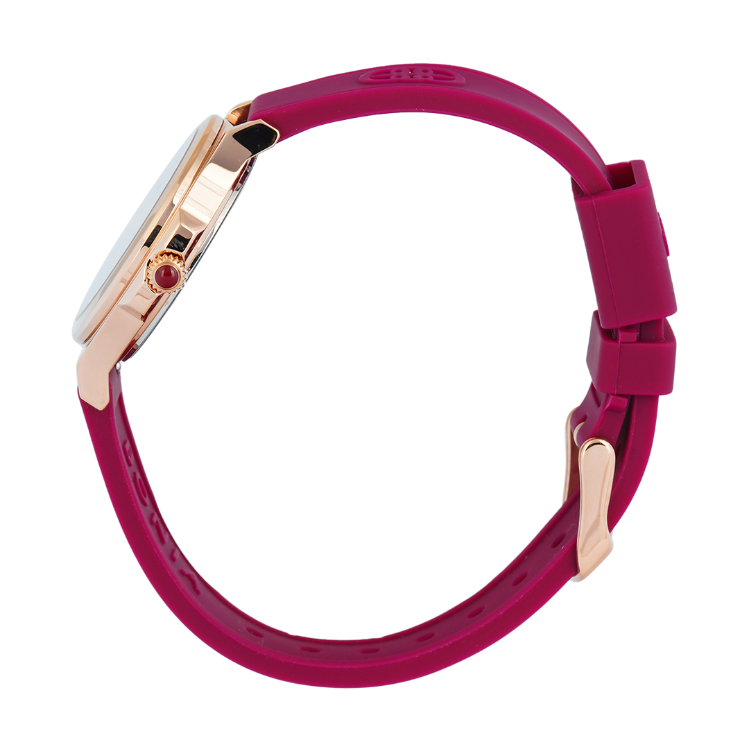 Jam Tangan BONIA La Luna B10868-2562 Women Red Dial Red Red Rubber Strap