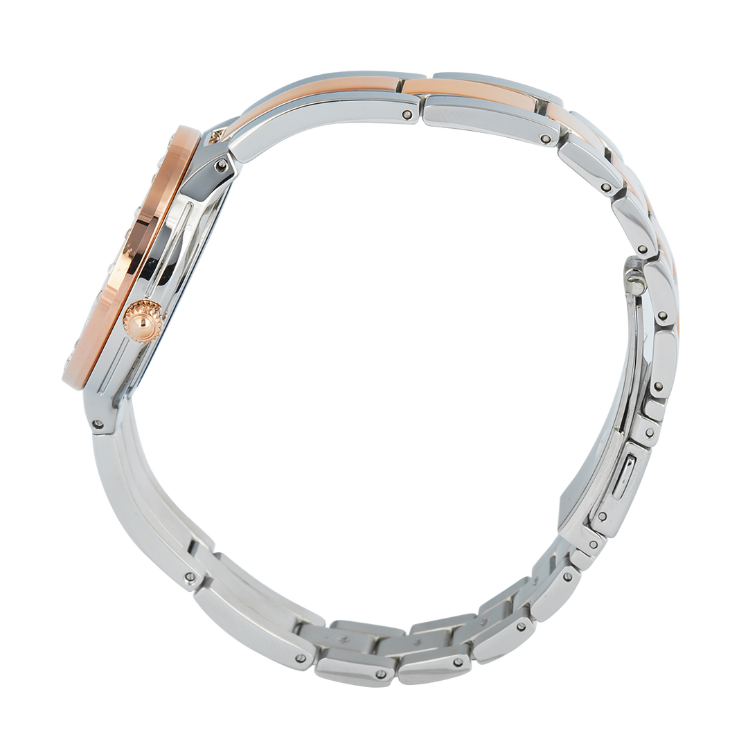 Jam Tangan BONIA Elegance B10870-2617S Women Silver Dial Dual Tone Stainless Steel Strap