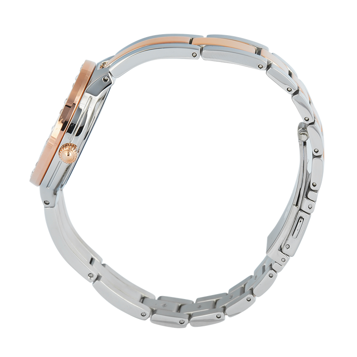 Jam Tangan BONIA Elegance B10870-2617S Women Silver Dial Dual Tone Stainless Steel Strap