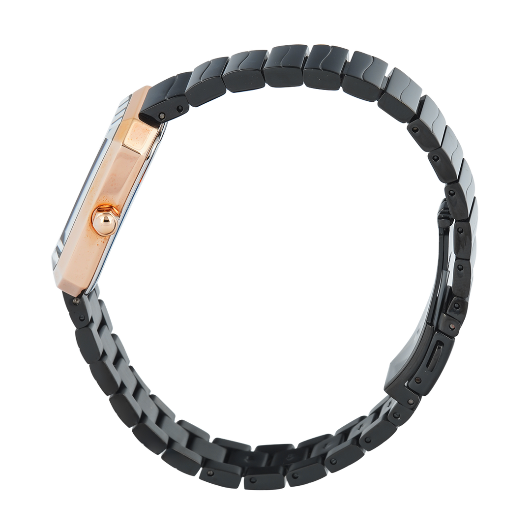 Jam Tangan BONIA Elegance B10871-2037 Women Black Dial Black Stainless Steel Strap