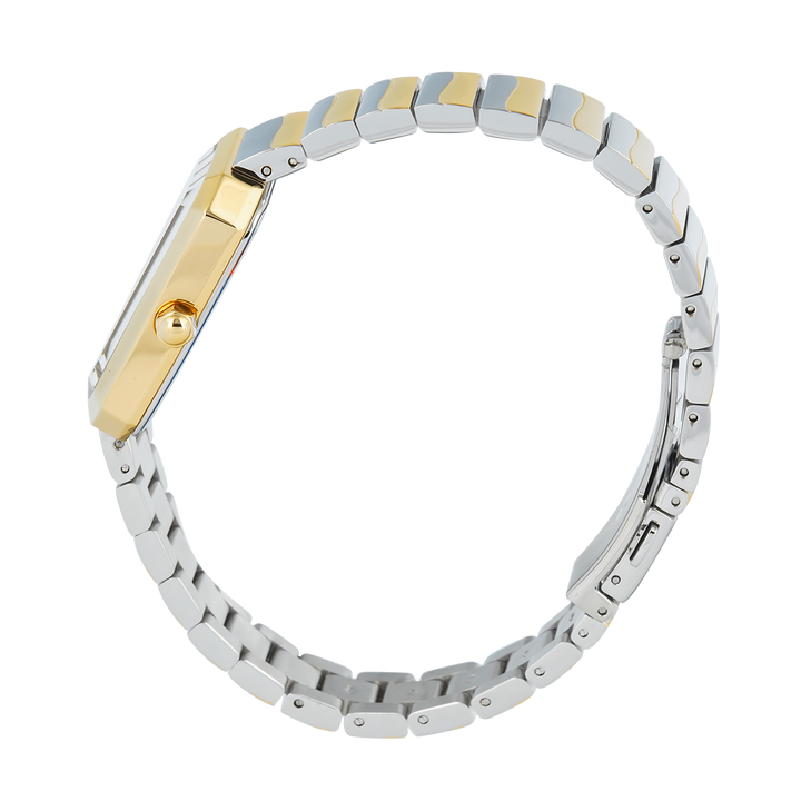 Jam Tangan BONIA B10871-2117 Women Silver Dial Dual Tone Stainless Steel Strap