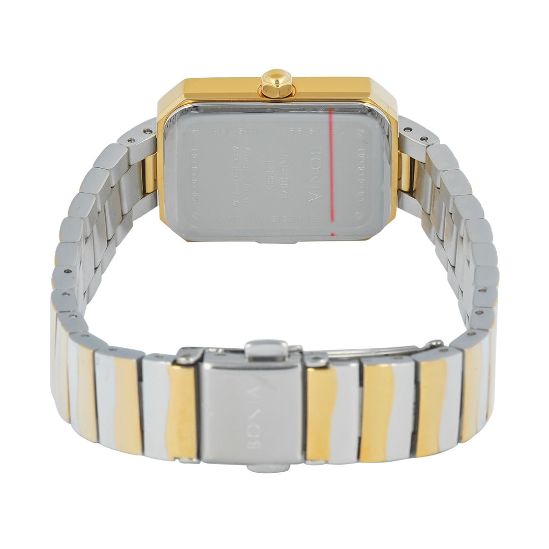 Jam Tangan BONIA B10871-2117 Women Silver Dial Dual Tone Stainless Steel Strap