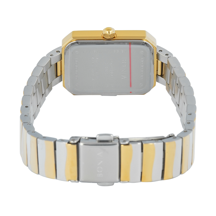 Jam Tangan BONIA B10871-2117 Women Silver Dial Dual Tone Stainless Steel Strap