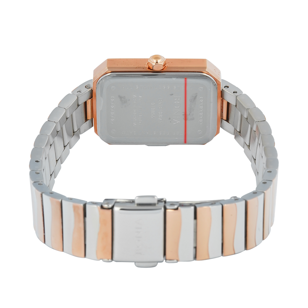 Jam Tangan BONIA B10871-2617 Women Silver Dial Dual Tone Stainless Steel Strap