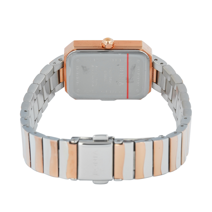Jam Tangan BONIA B10871-2617 Women Silver Dial Dual Tone Stainless Steel Strap