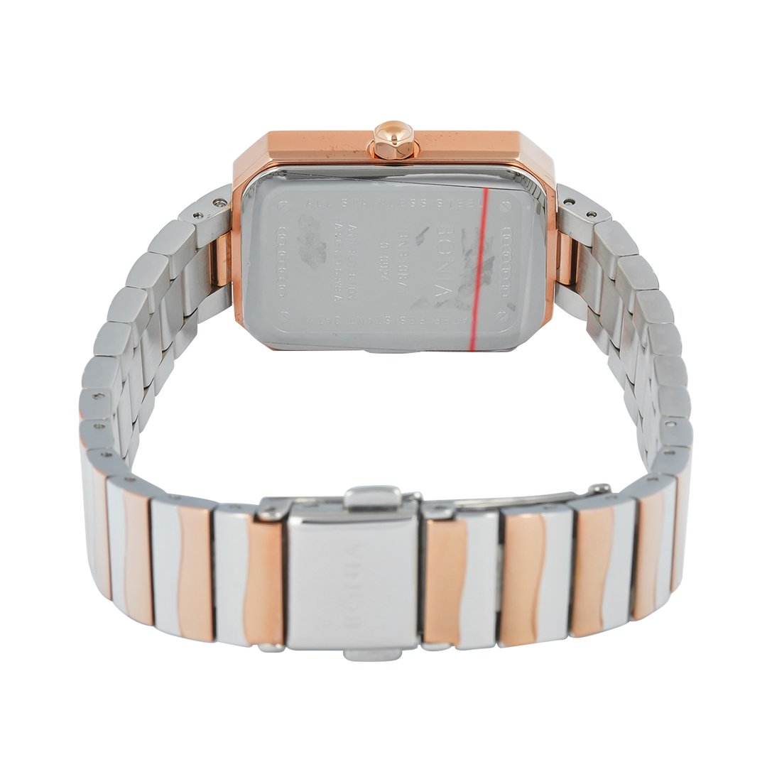 Jam Tangan BONIA B10871-2667 Women Red Dial Dual Tone Stainless Steel Strap