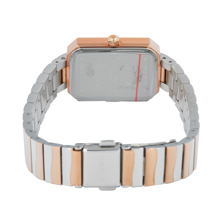 Jam Tangan BONIA B10871-2667 Women Red Dial Dual Tone Stainless Steel Strap