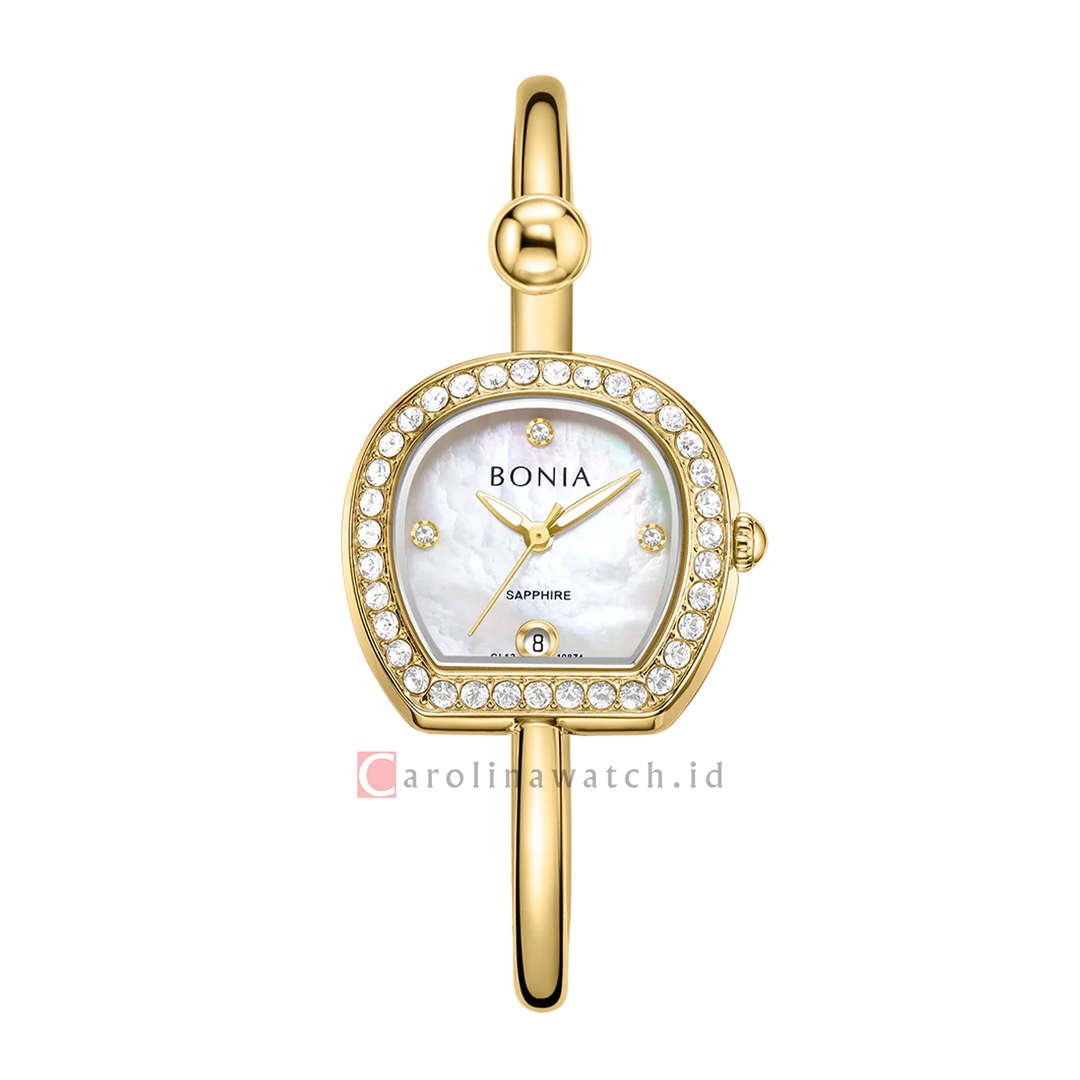 Jam Tangan BONIA B10874-2257S Women Silver Dial Gold Stainless Steel Strap