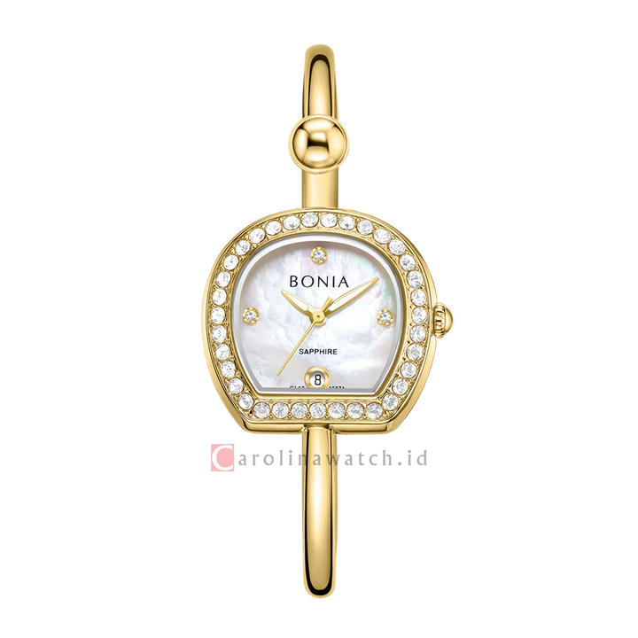 Jam Tangan BONIA B10874-2257S Women Silver Dial Gold Stainless Steel Strap