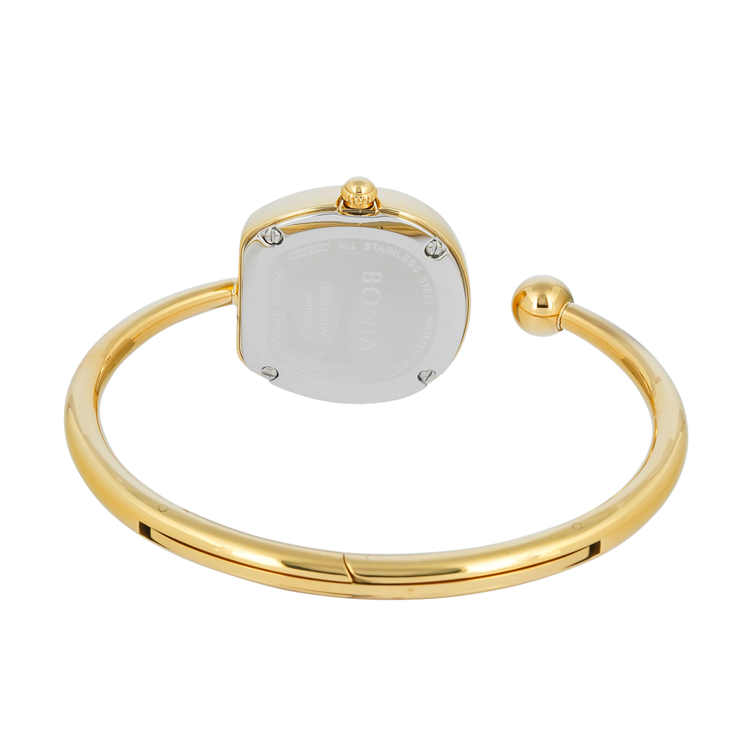 Jam Tangan BONIA B10874-2257S Women Silver Dial Gold Stainless Steel Strap