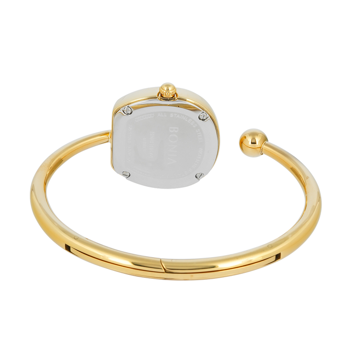 Jam Tangan BONIA B10874-2257S Women Silver Dial Gold Stainless Steel Strap