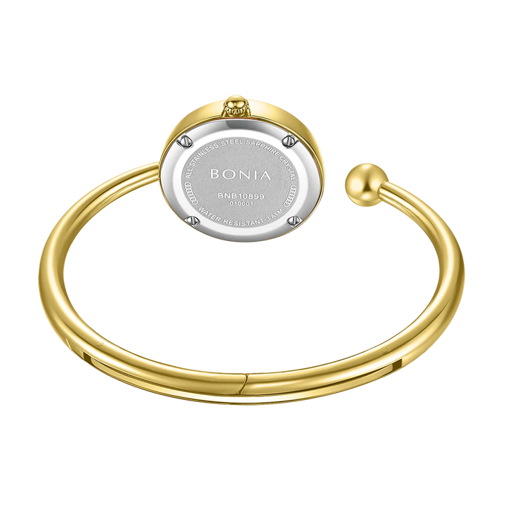 Jam Tangan BONIA Elegance B10899-2257S Women White Dial Gold Stainless Steel Strap