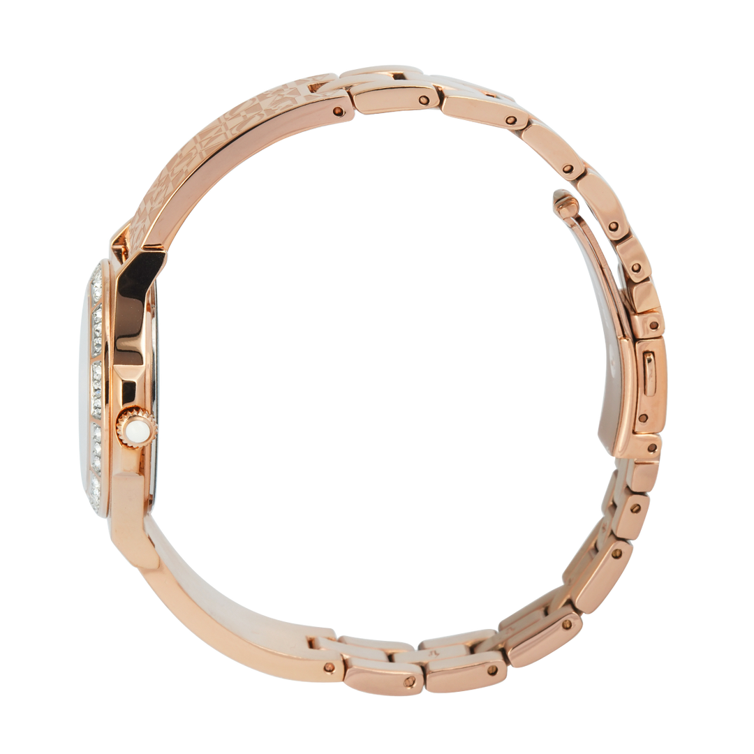 Jam Tangan BONIA Elegance B10908-2517S Women Silver White Dial Rose Gold Stainless Steel Strap