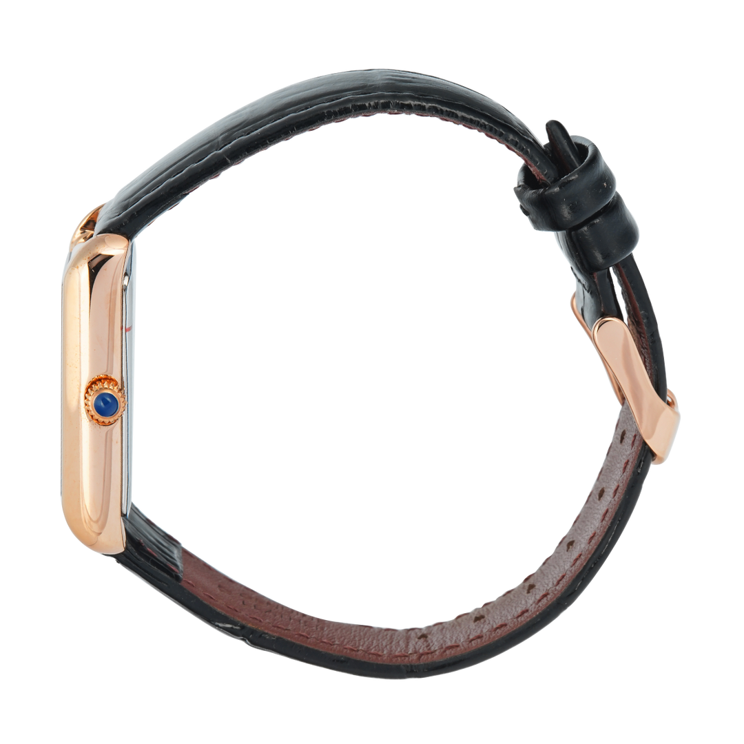 Jam Tangan BONIA B10912-2537 Women Black Dial Black Leather Strap