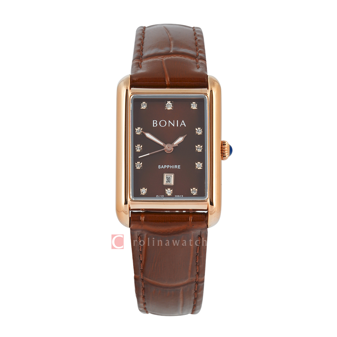 Jam Tangan BONIA B10912-2547 Women Brown Dial Brown Leather Strap