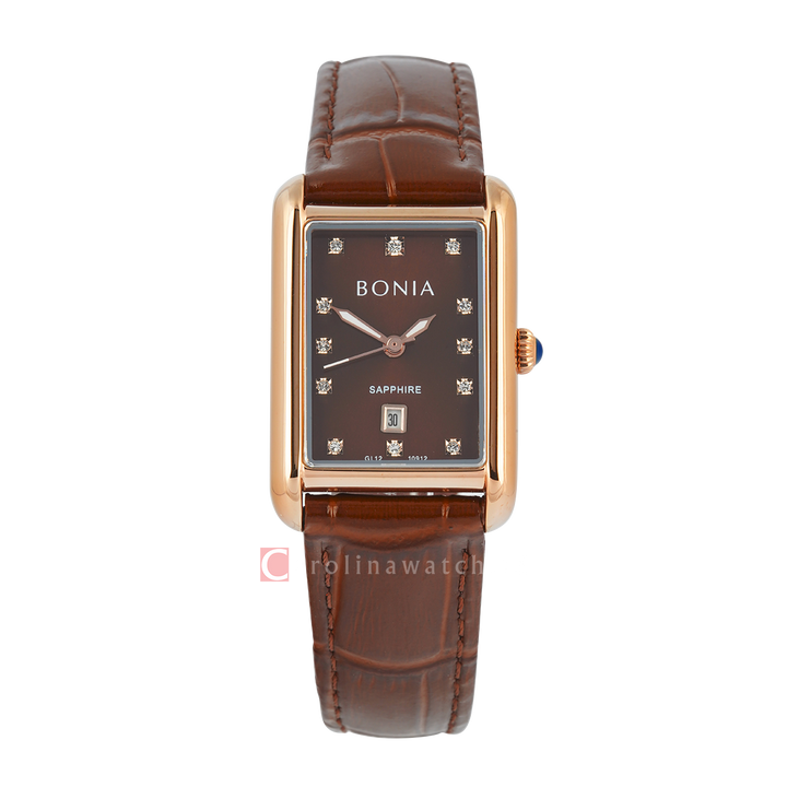 Jam Tangan BONIA B10912-2547 Women Brown Dial Brown Leather Strap