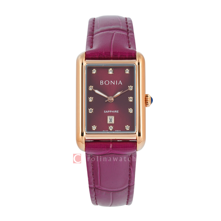 Jam Tangan BONIA B10912-2567 Women Red Dial Red Leather Strap