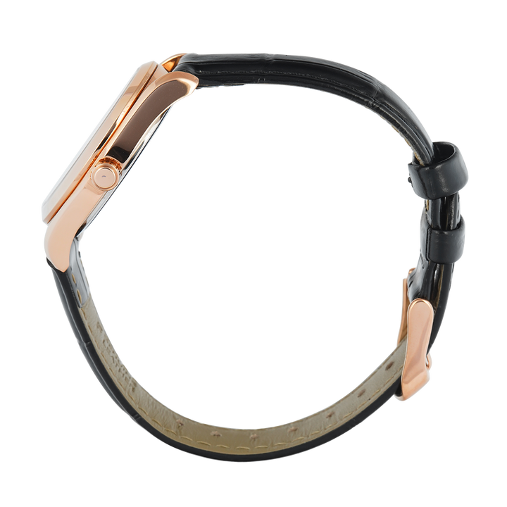 Jam Tangan BONIA B10916-2512 Women Silver Dial Black Leather Band